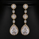 Trendy Luxury Flower AAA+ Cubic Zirconia Diamonds Water Drop Earring