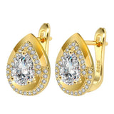 Trendy Water Drop White AAA+ Cubic Zirconia Gem Silver Color Charm Earrings - The Jewellery Supermarket