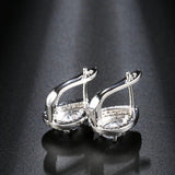 Trendy Water Drop White AAA+ Cubic Zirconia Gem Silver Color Charm Earrings - The Jewellery Supermarket