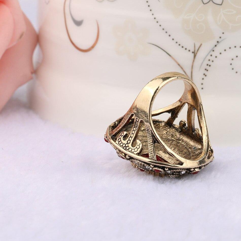 Unique Ancient Gold Color Mosaic AAA+ Crystal Big Oval Fashion Vintage Rings - The Jewellery Supermarket