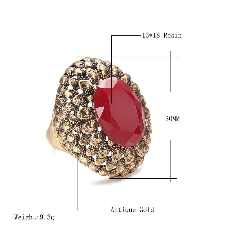 Vintage Big Ring Color Ancient Gold Boho Rings For Women Aneis - The Jewellery Supermarket