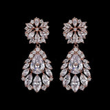 Vintage Geometric Crystal Flower Water Drop AAA+ Cubic Zirconia Diamond Earrings - The Jewellery Supermarket