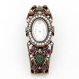 Vintage Round Flower Antique Color Quartz Watch Bracelet - The Jewellery Supermarket