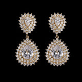 Vintage Shiny AAA+ Cubic Zirconia Diamonds Water Drop Earrings - The Jewellery Supermarket