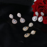 Vintage Shiny AAA+ Cubic Zirconia Diamonds Water Drop Earrings - The Jewellery Supermarket