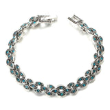 Vintage Silver Plated Bracelets Oval Eye Crystal Bangles For Women - The Jewellery Supermarket