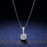 Admirable Three-claw 1 Carat Round Cut High Quality Moissanite Diamonds Necklace - Luxury Classic Jewellery