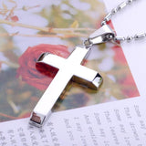 Fine Two Colors Silver and Gold 316l Stainless Steel Cross Necklace Pendant - Christian Popular Jewellery - The Jewellery Supermarket