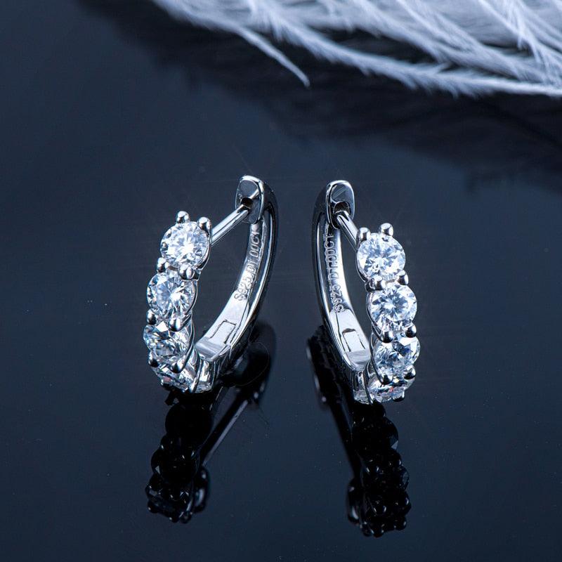 Fascinating Real D Colour ♥︎ High Quality Moissanite Diamonds ♥︎ 3.5mm Luxury Huggie Earrings - Fine Jewellery - The Jewellery Supermarket
