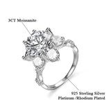 Sun Flower Design 5 Carat High Quality Moissanite Diamond Luxury Promise Statement Ring and Pendant - The Jewellery Supermarket