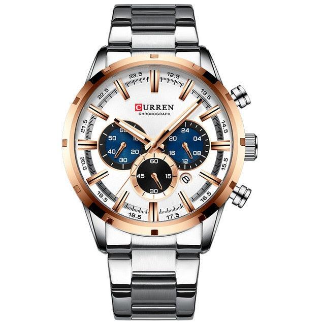 NEW MENS WATCHES - Top Brand Full Steel Waterproof Chronograph Luxury Sports Quartz Watches - The Jewellery Supermarket
