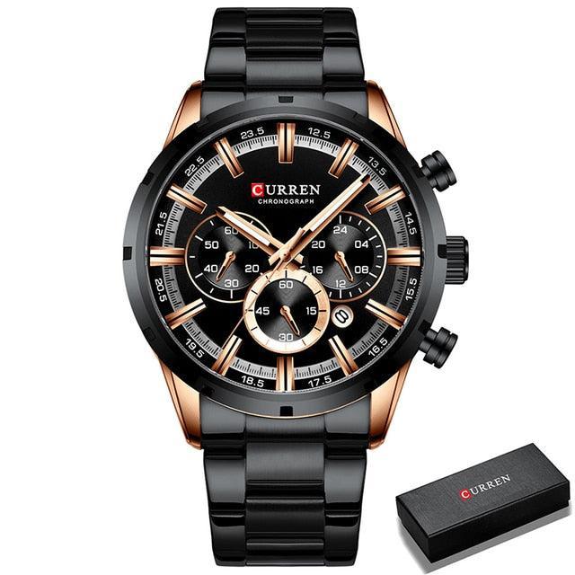 NEW MENS WATCHES - Top Brand Full Steel Waterproof Chronograph Luxury Sports Quartz Watches - The Jewellery Supermarket