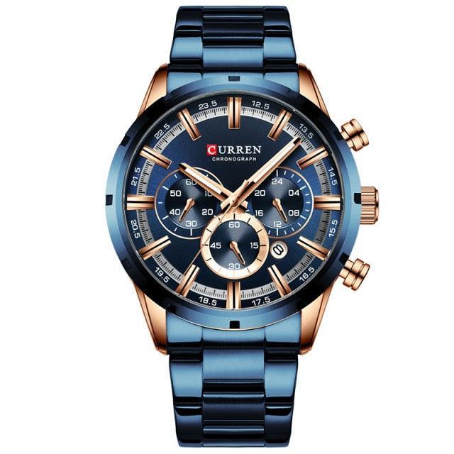 NEW MENS WATCHES - Top Brand Full Steel Waterproof Chronograph Luxury Sports Quartz Watches - The Jewellery Supermarket
