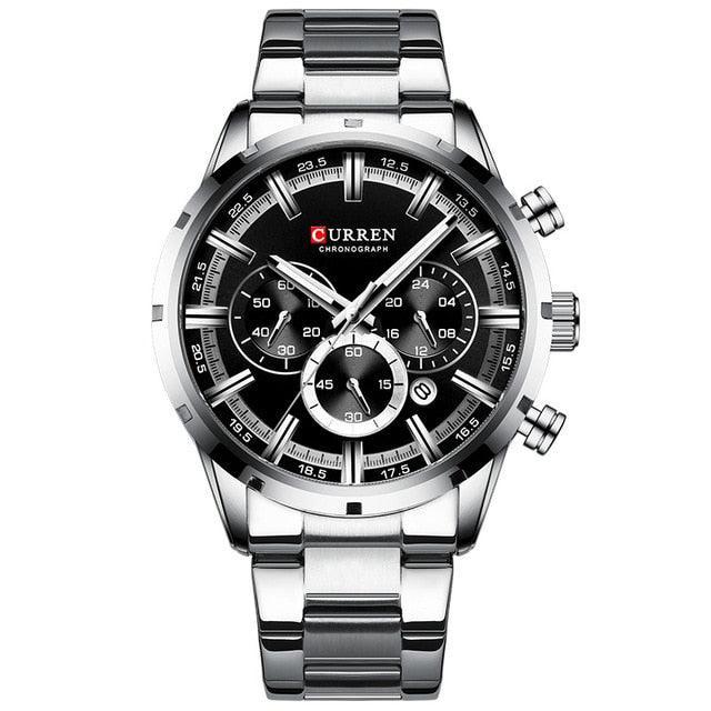 NEW MENS WATCHES - Top Brand Full Steel Waterproof Chronograph Luxury Sports Quartz Watches - The Jewellery Supermarket