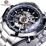 NEW -  Top Brand Luxury Stainless Steel Waterproof Transparent Mechanical Skeleton Watches