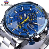 Top Brand Luxury Military Sport Three Dial Calendar Stainless Steel Wrist Watches