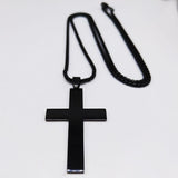 Impressive Stainless Steel Cross Necklace Black Silver Color Gothic Style Necklace - Christian Jewellery - The Jewellery Supermarket