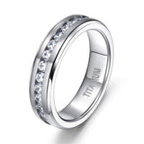 NEW Silver Colour Cubic ZirconiaTitanium Rings For Men and Women - Wedding Engagement Couple Ring - The Jewellery Supermarket