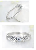 Women Silver Flying Angel Wings Clear Cz Diamonds Rings - Fashion Jewelry - The Jewellery Supermarket