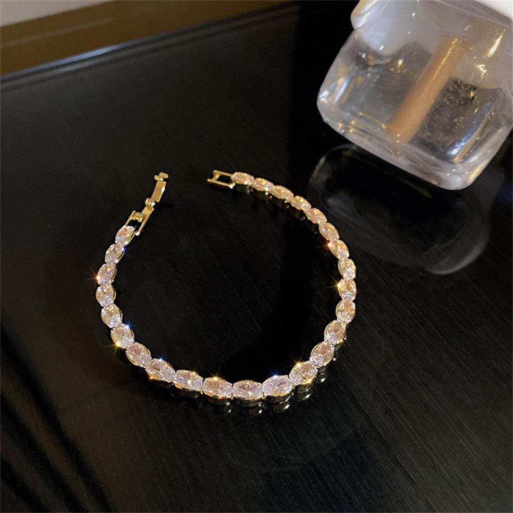 SUPERB Trendy AAA+ Cubic Zirconia Simulated Diamonds Tennis Bracelets Square Oval Zircon Bracelets - The Jewellery Supermarket