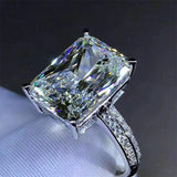 Captivating Luxury Silver Color Inlaid Big Square AAA+ CZ Diamonds Fashion Brilliant Ring - The Jewellery Supermarket