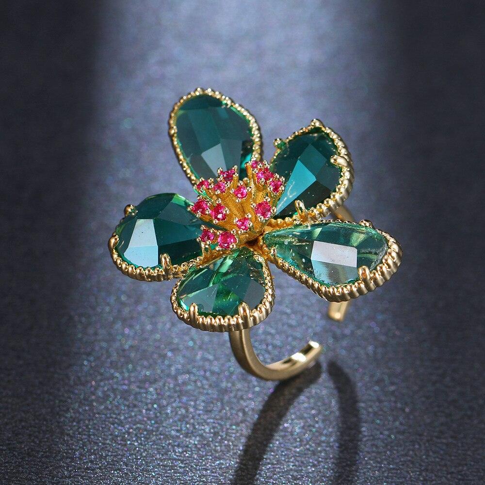 NEW VINTAGE RINGS Brilliant New Bohemian Large Flower Color Adjustable Ring - The Jewellery Supermarket