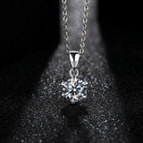 Super Rhodium plating 1 Carat VVS1 Round Shape High Quality Moissanite Diamonds Necklace Luxury Necklace - The Jewellery Supermarket