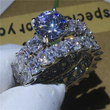 NEW Vintage Round cut AAAA Quality Cubic Zirconia Diamonds Promise ring set