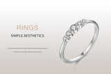 NEW - Exquisite AAAA Quality Simulated Diamonds Stackable Geometric Design Round Fine Ring - The Jewellery Supermarket