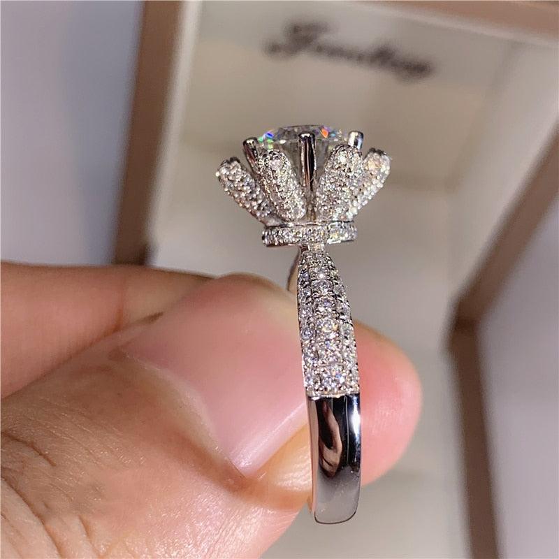 Superb 5 Carat AU750 Plated D Color VVS1 High Quality Moissanite Diamond Rings - Luxury Rings - The Jewellery Supermarket