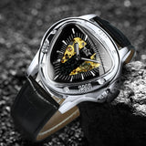 Top Brand Triangle Golden Skeleton Mechanical Automatic Sport Watch for Men - The Jewellery Supermarket