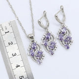 Special Day Wear - 925 Silver Purple Amethyst 4 Piece Set - The Jewellery Supermarket
