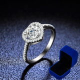 Fascinating 1 CT Diamond Heart Design Halo High Quality Moissanite Diamonds Wedding Ring - Fine Jewellery - The Jewellery Supermarket