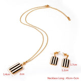 Vintage Style Gold Colour White Black Shell Stainless Steel Tag Pendant Necklace and Earrings Sets for Women
 Clavicle Necklaces Jewellery - The Jewellery Supermarket