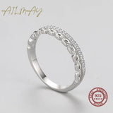 NEW Dazzling AAAA Quality Simulated Diamonds Chain Shape Stackable Fine Ring - The Jewellery Supermarket