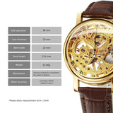 Top Brand Luxury Mechanical Transparent Golden Case Skeleton Watch for Men - The Jewellery Supermarket