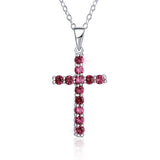 Splendid AAA Zirconia Crystals Cross Silver Necklaces Pendants For Women - Christian Bridal Jewellery - The Jewellery Supermarket