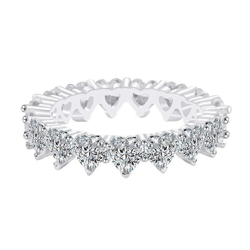 NEW Luxury Vintage Heart cut 8ct AAAA Quality CZ Diamonds Ring Set - The Jewellery Supermarket