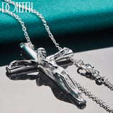 Remarkable 925 Sterling Silver Jesus Cross Pendant Necklace - Unisex Charming Wedding Religious Jewellery - The Jewellery Supermarket