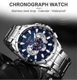 NEW MENS WATCHES - Top Brand Luxury Chronograph Waterproof Sport Stainless Steel Quartz - The Jewellery Supermarket