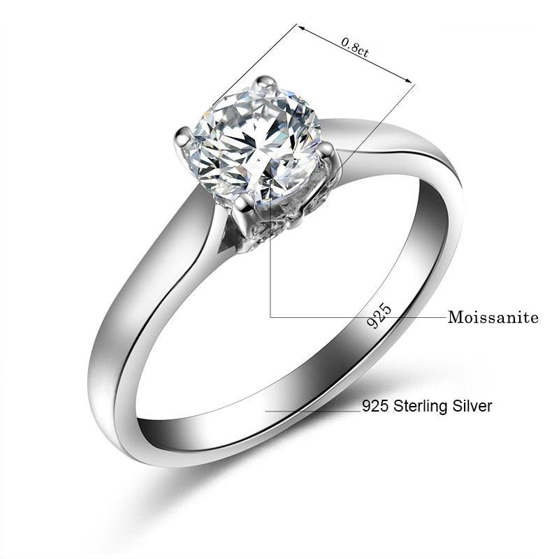 Remarkable 6mm D Color Round Cut High Quality Moissanite Diamonds Ring - Wedding Jewellery - The Jewellery Supermarket