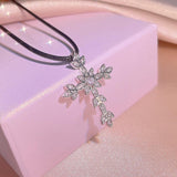 Dazzling Silver Light Luxury 17 Style Selection of AAA+ Cubic Zirconia Diamonds Cross Pendants Necklaces - The Jewellery Supermarket