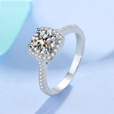 Real High Quality 0.5CT/1CT Moissanite Diamonds Eternity VVS Brilliant Diamond Halo Luxury Ring - The Jewellery Supermarket
