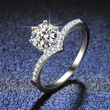 Amazing V-Shaped 1CT High Quality Moissanite Diamonds Sterling Silver Women's Ring - Fine Jewellery - The Jewellery Supermarket