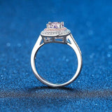 Terrific 1CT Double Halo Platinum Plated High Quality Moissanite Diamonds Proposal Ring - Luxury Jewellery - The Jewellery Supermarket