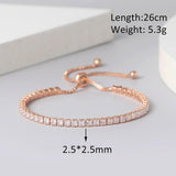 NEW Adjustable Various Size Clear AAA+ Zircon Diamonds Geometric Tennis Bracelets For Women - The Jewellery Supermarket