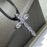 NEW - Exquisite Cross Silver Fashion Cross AAA+ Cubic Zirconia Diamonds Pendant Necklace - The Jewellery Supermarket