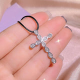 Dazzling Silver Light Luxury 17 Style Selection of AAA+ Cubic Zirconia Diamonds Cross Pendants Necklaces - The Jewellery Supermarket