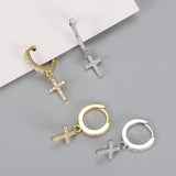Silver Color Christian Cross Zircon Crystals Personality Pendant Pendant Earrings Women's Jewellery Gifts - The Jewellery Supermarket