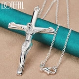 Remarkable 925 Sterling Silver Jesus Cross Pendant Necklace - Unisex Charming Wedding Religious Jewellery - The Jewellery Supermarket